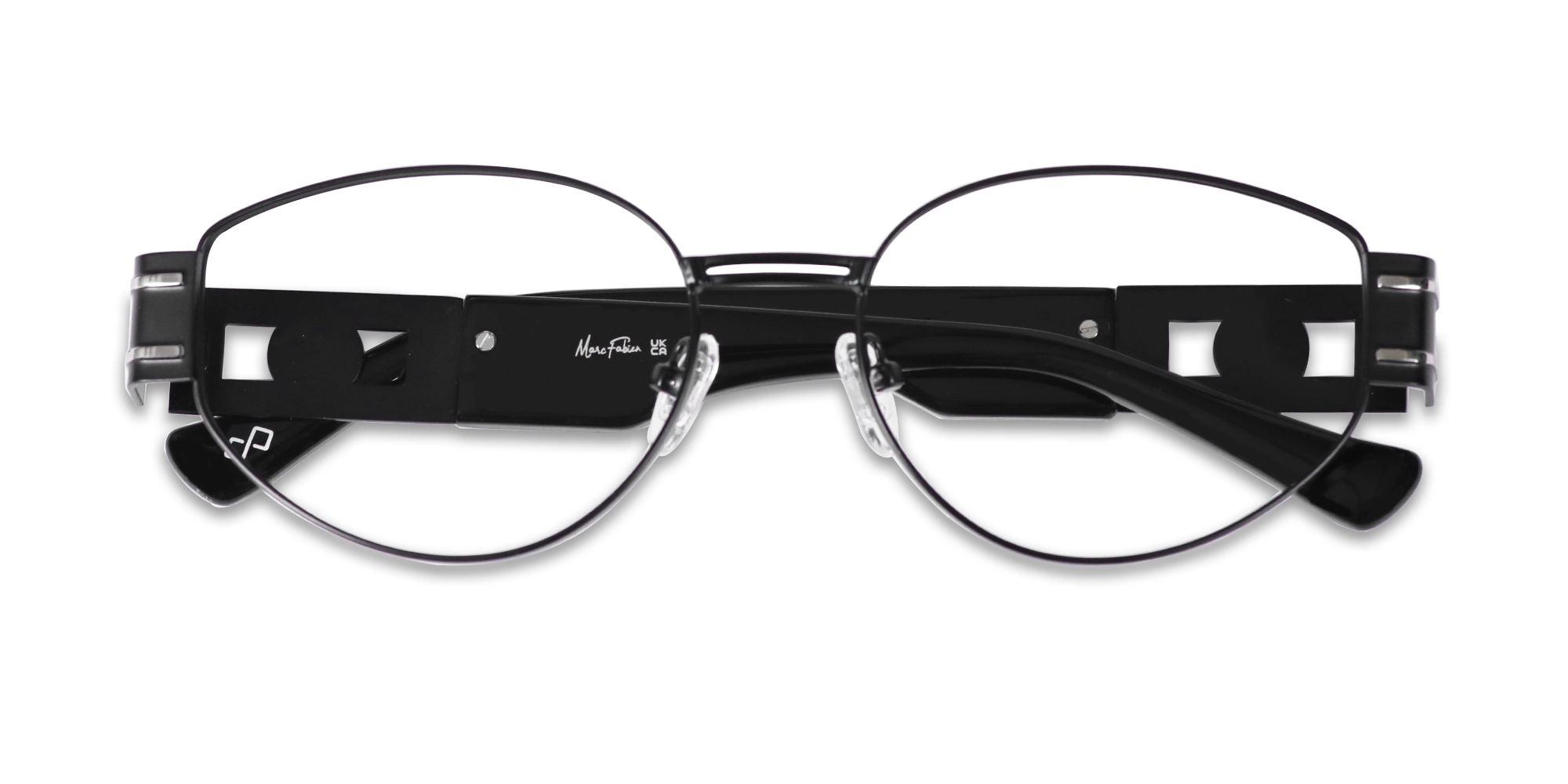 Matte Black Oval Full Rim Metal Glasses-1