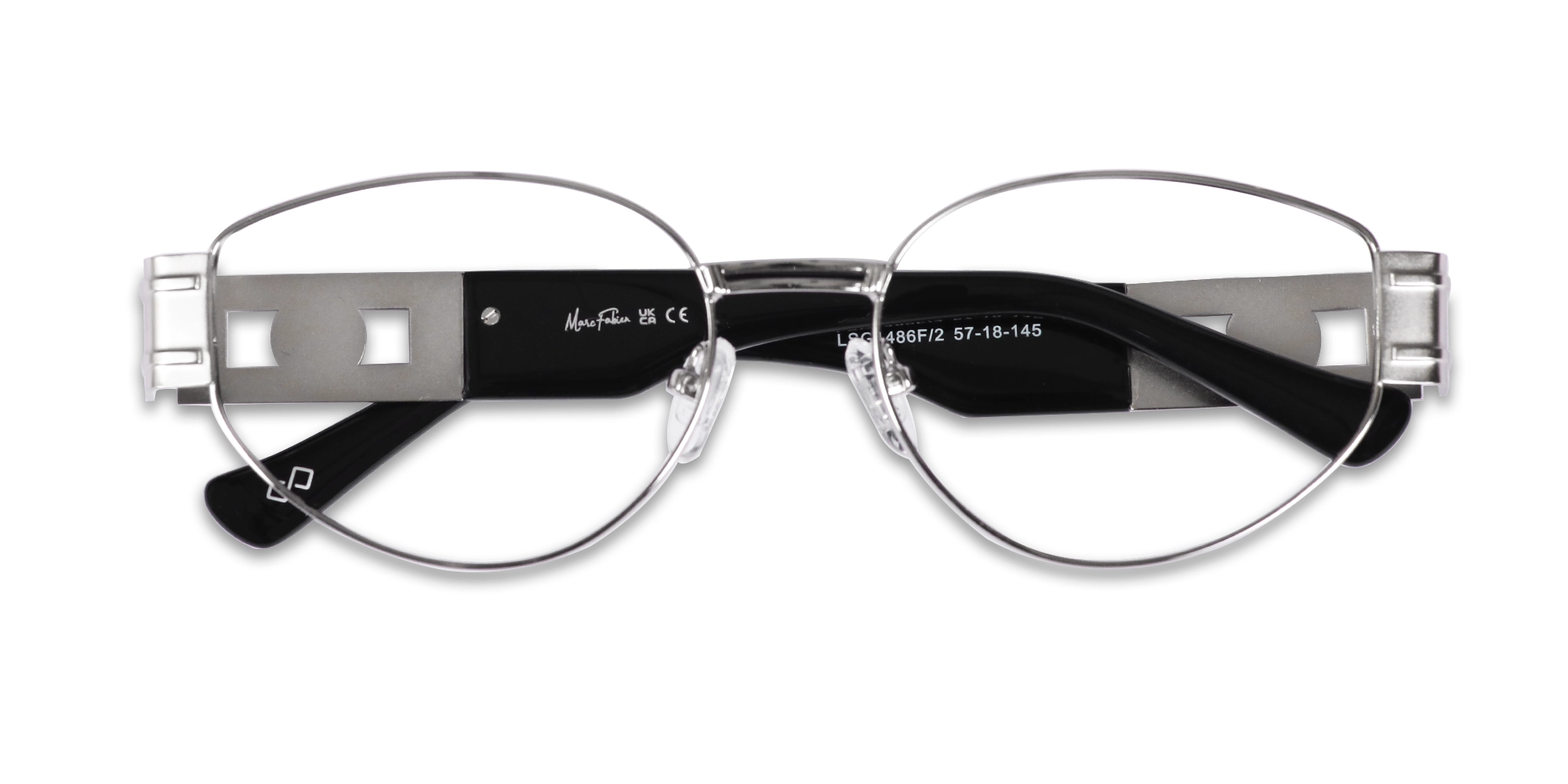 Silver Metal Oval Full Rim Glasses-1