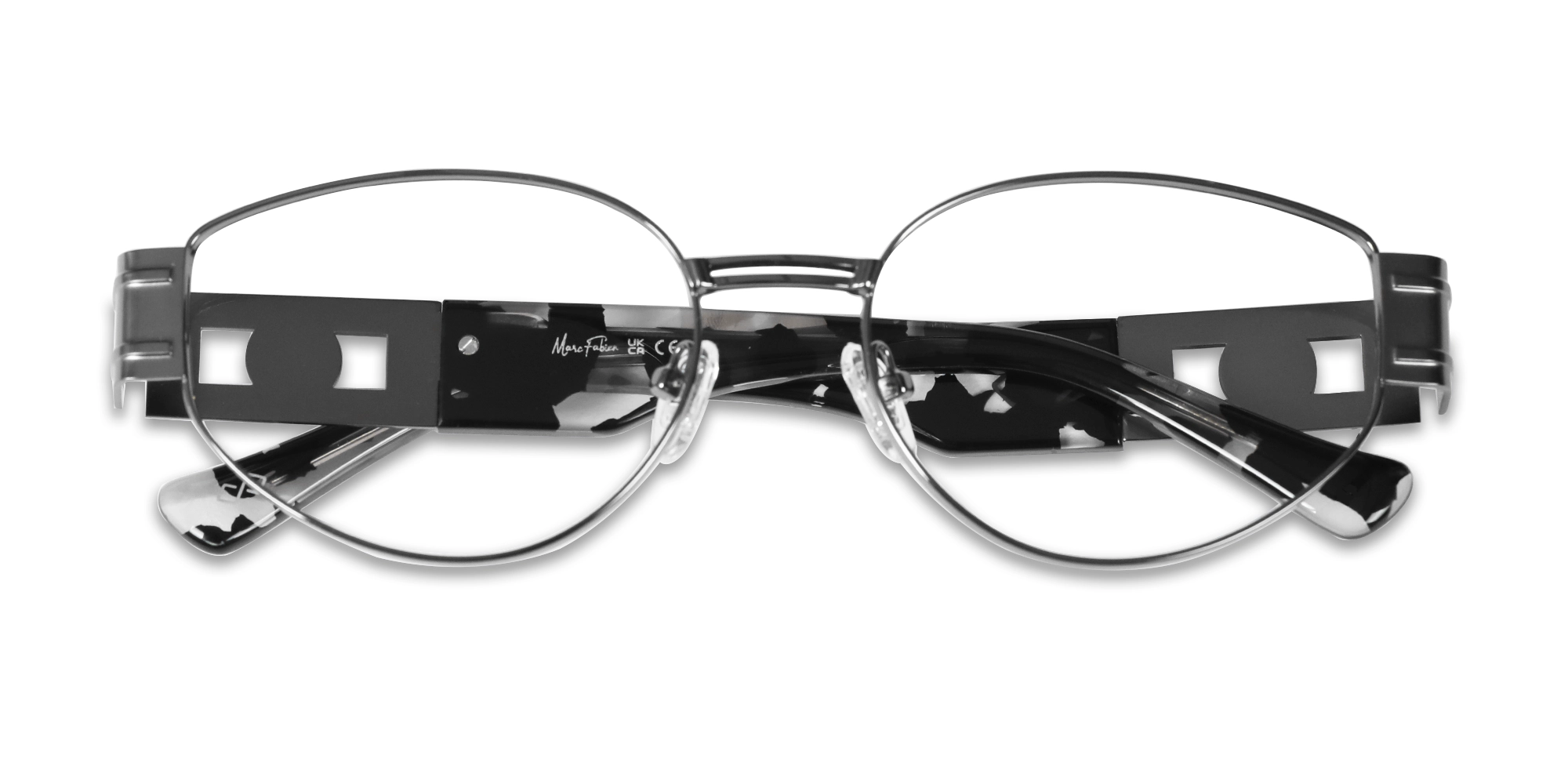 Gunmetal Oval Full Rim Glasses-1