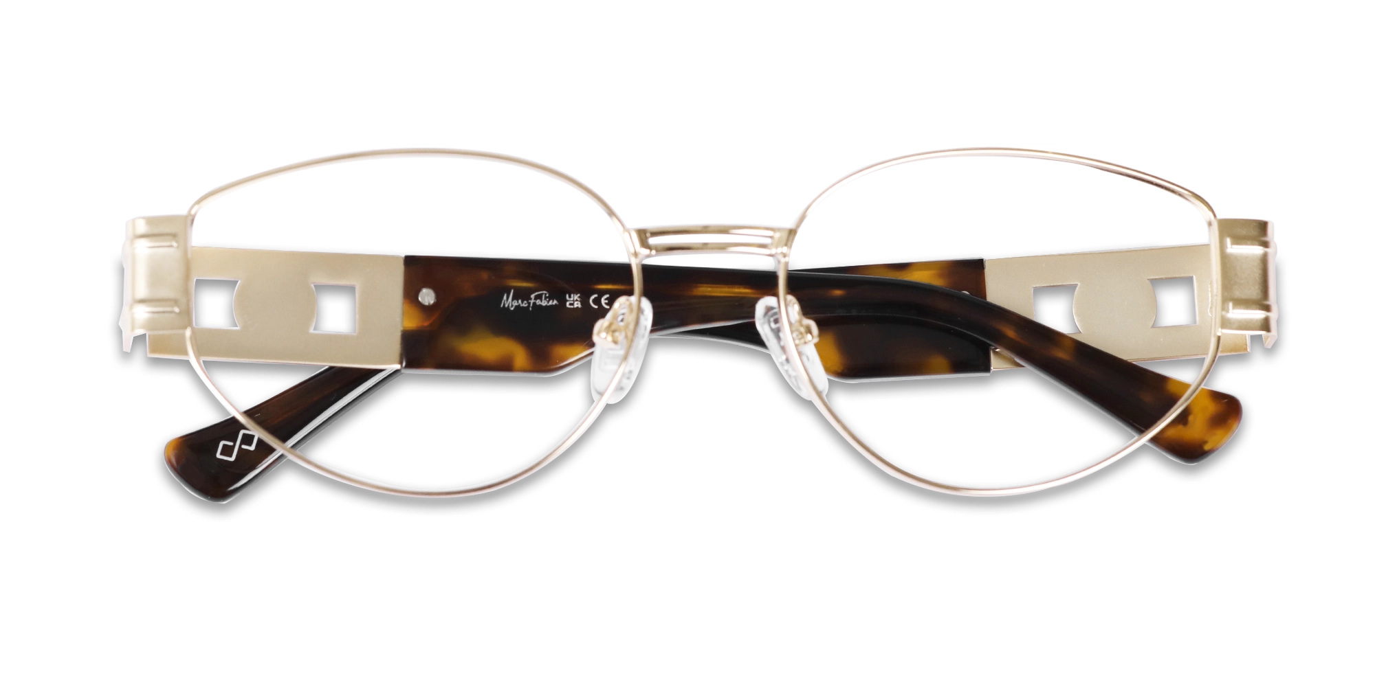 Matte Champagne Gold Oval Full Rim Glasses-1