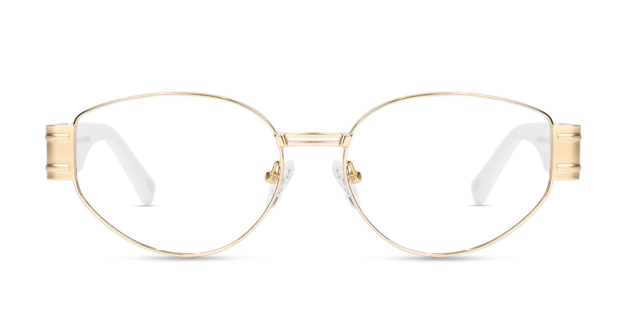 Matte Gold Oval Full Rim Glasses-1
