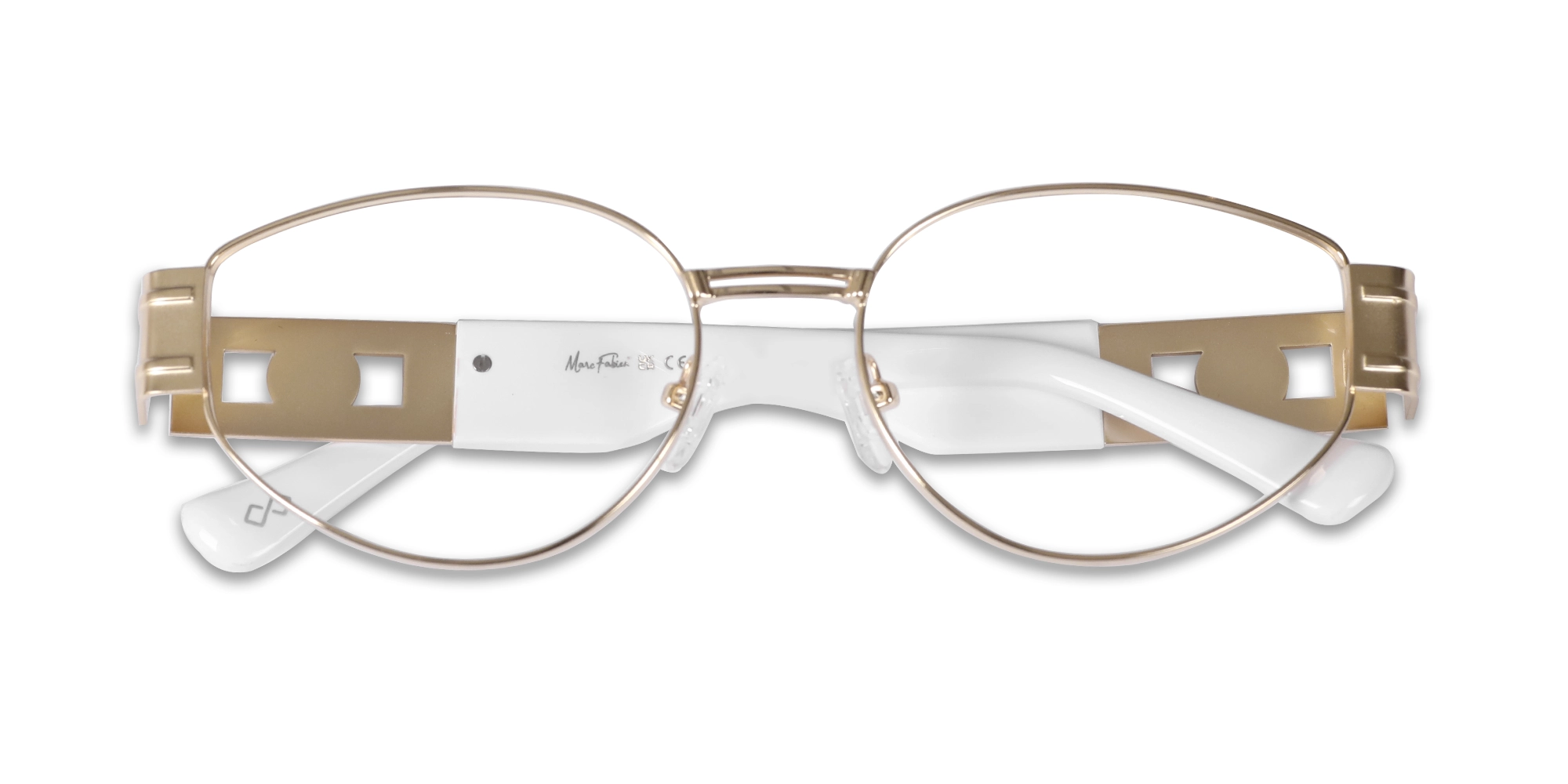 Matte Gold Oval Full Rim Glasses-1