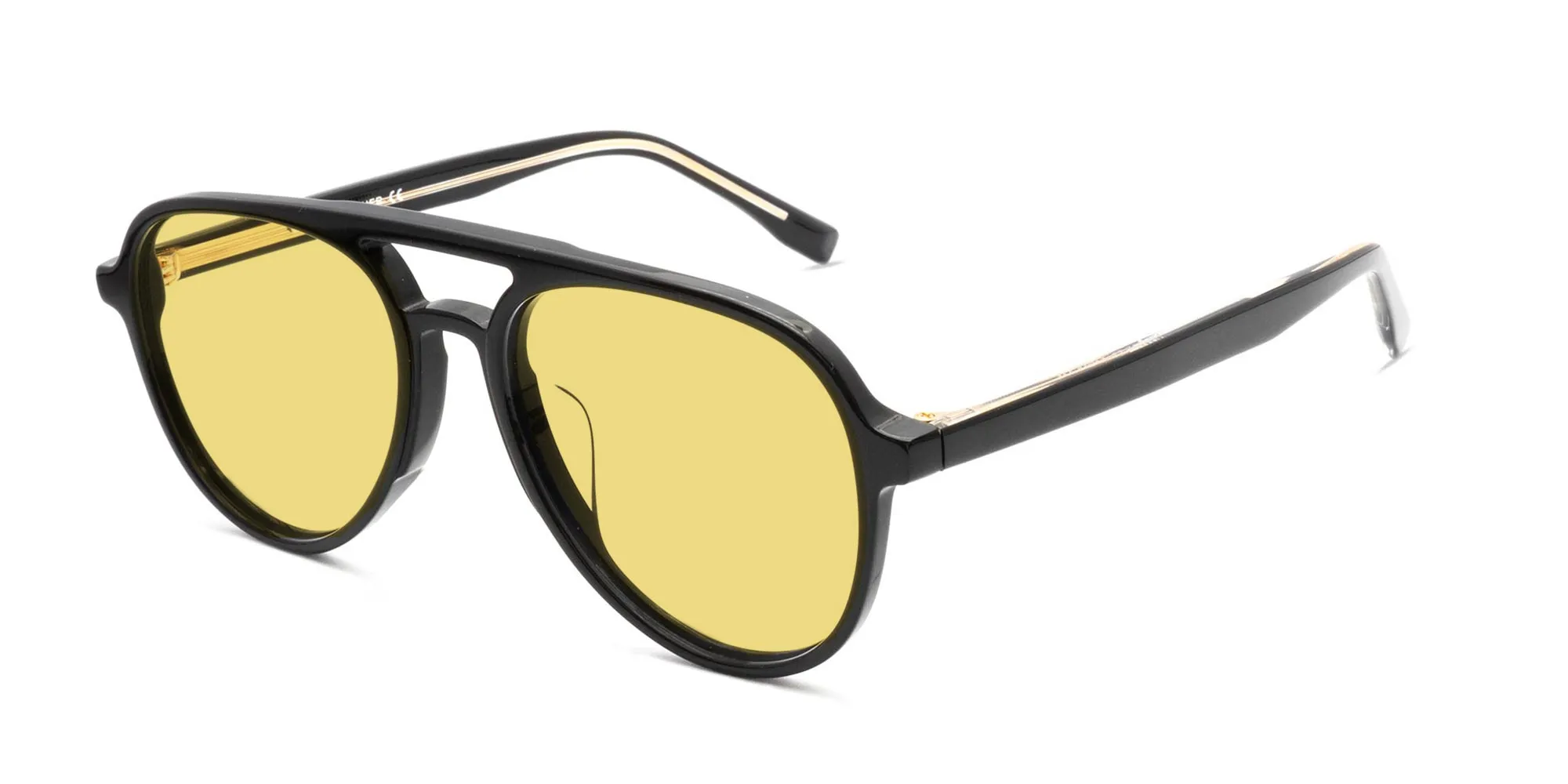 Pilot Sunglasses With Yellow Tint-2