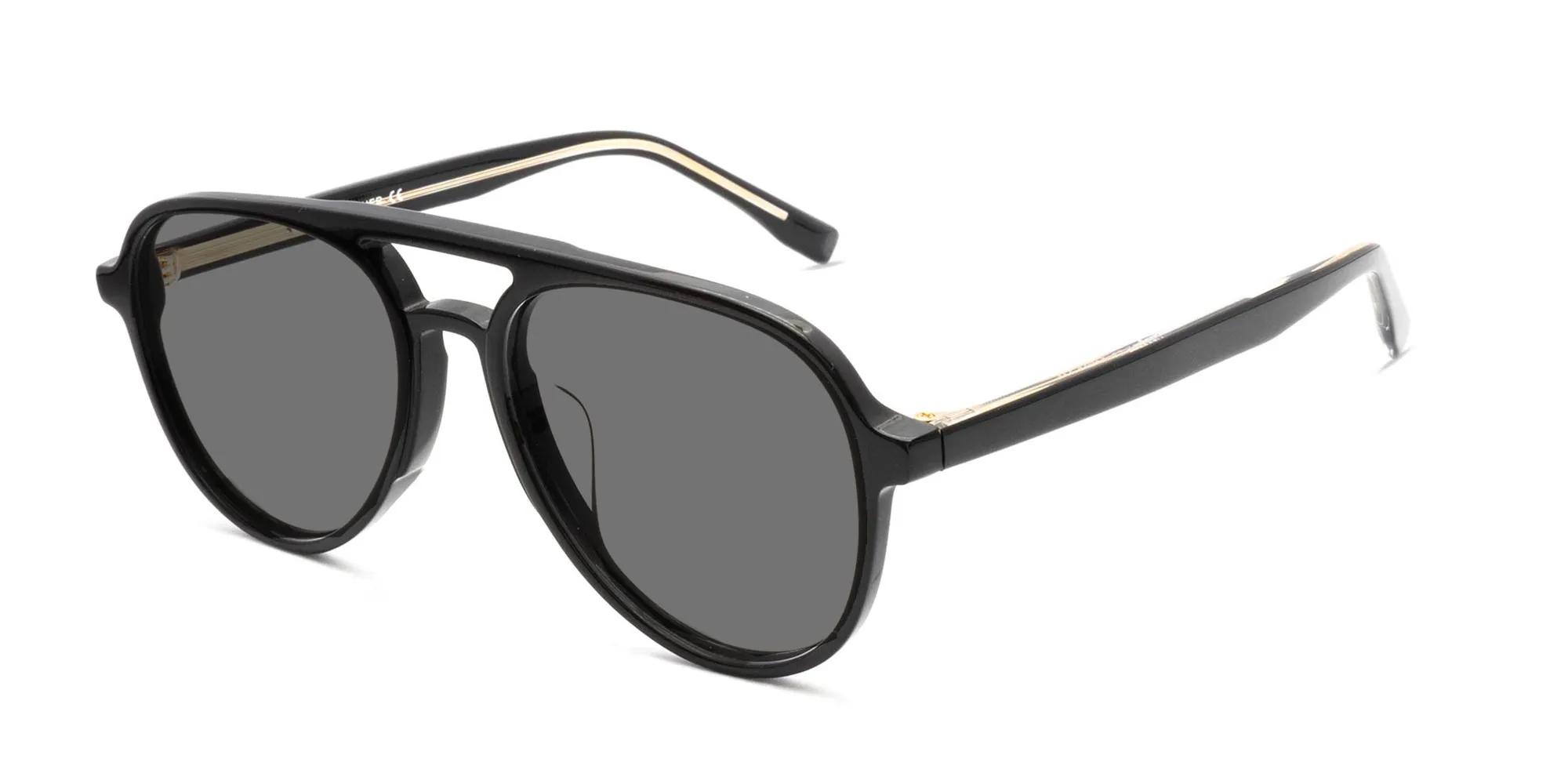 Black Pilot Tinted Sunglasses-2