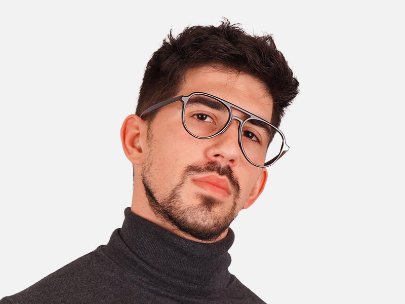 Black Aviator Frame Glasses-1