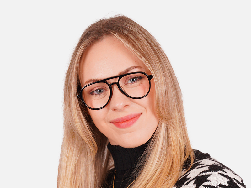Black Aviator Frame Glasses-1