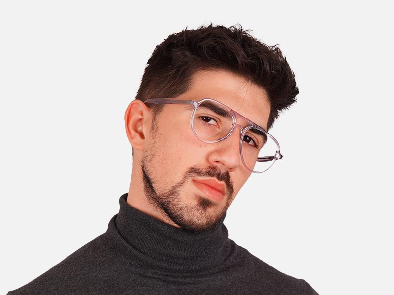 Clear Frame Double Bridge Glasses-1
