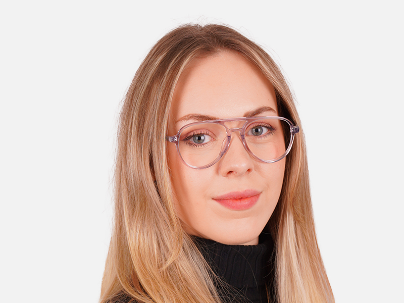 Clear Frame Double Bridge Glasses-1