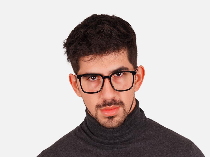 Black Square Full Rim Glasses-1