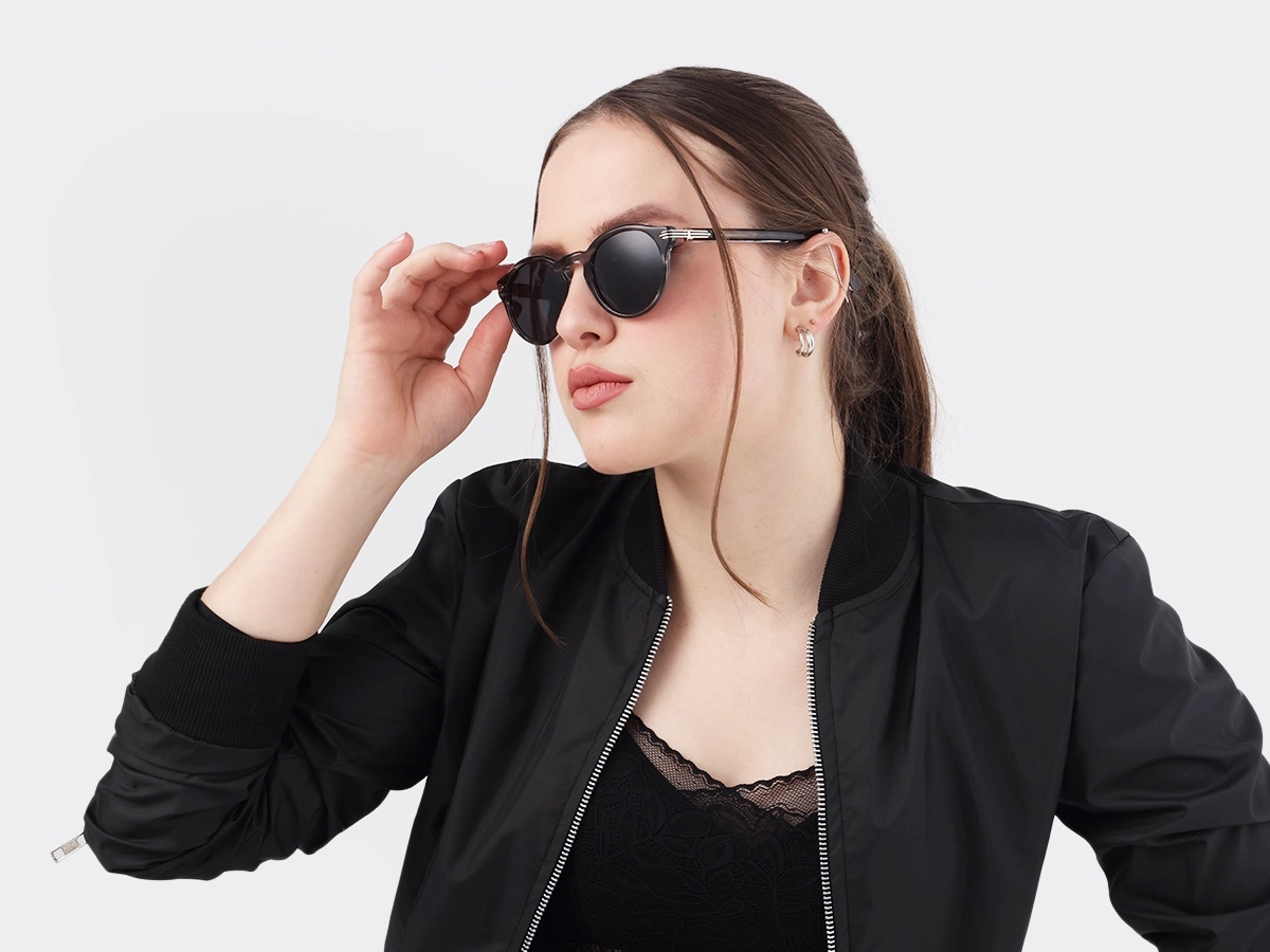 Crystal Smoke Marble Keyhole Sunglasses-1