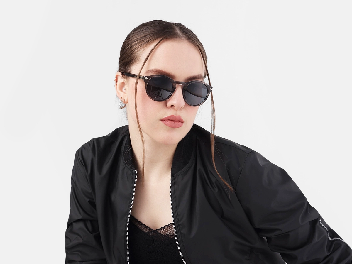Crystal Smoke Marble Keyhole Sunglasses-1