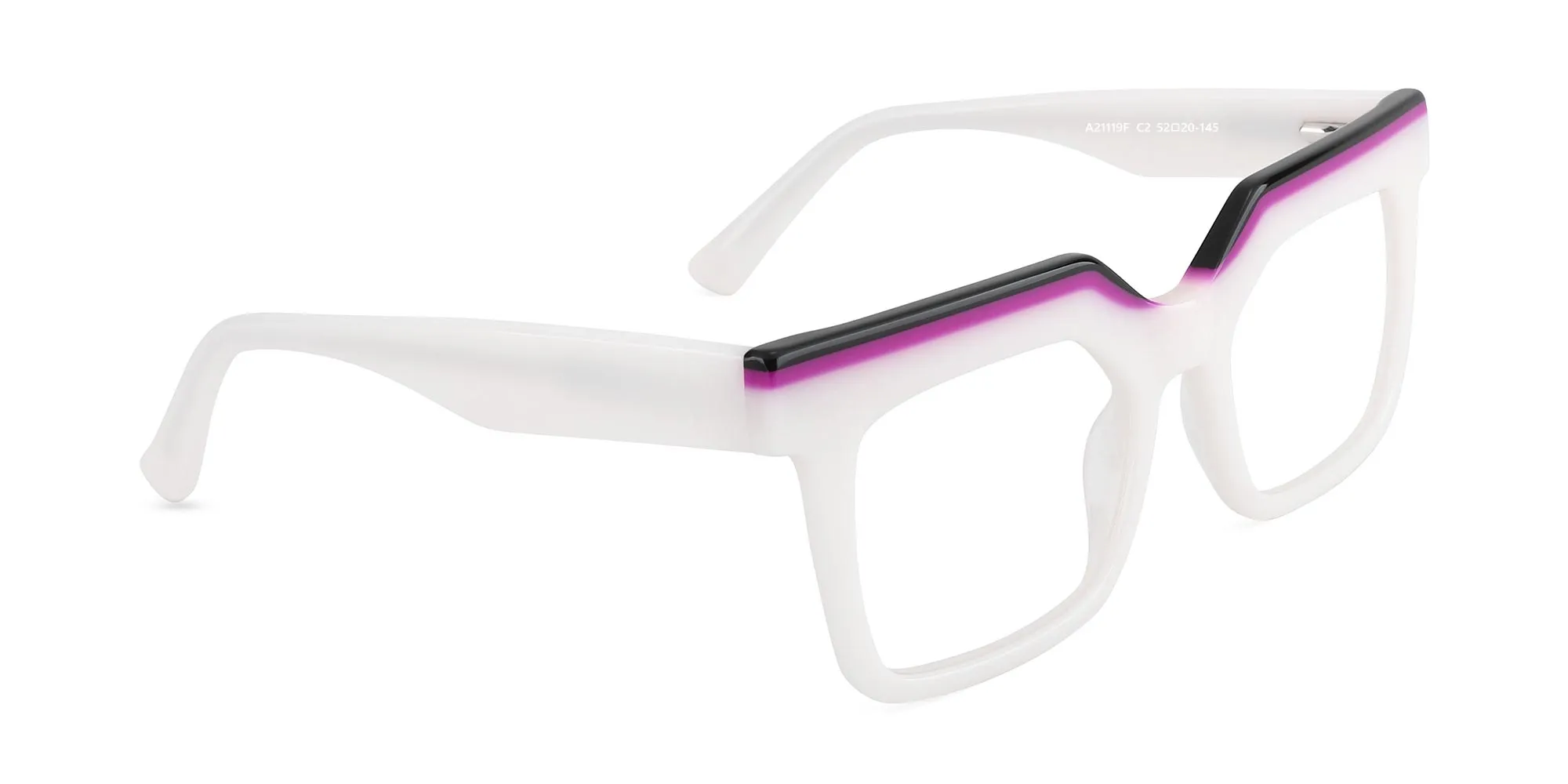 Thick White Frame Glasses-2