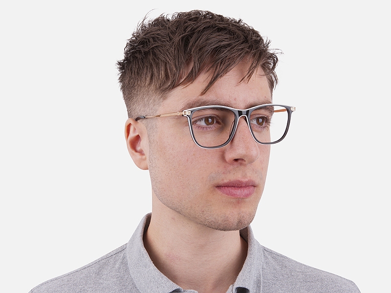 Black & White with Gold Arm Frames