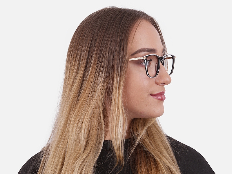 Black & White with Gold Arm Frames