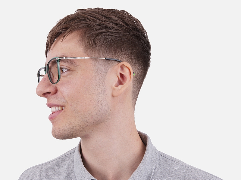 Geometric Black & Silver Frames