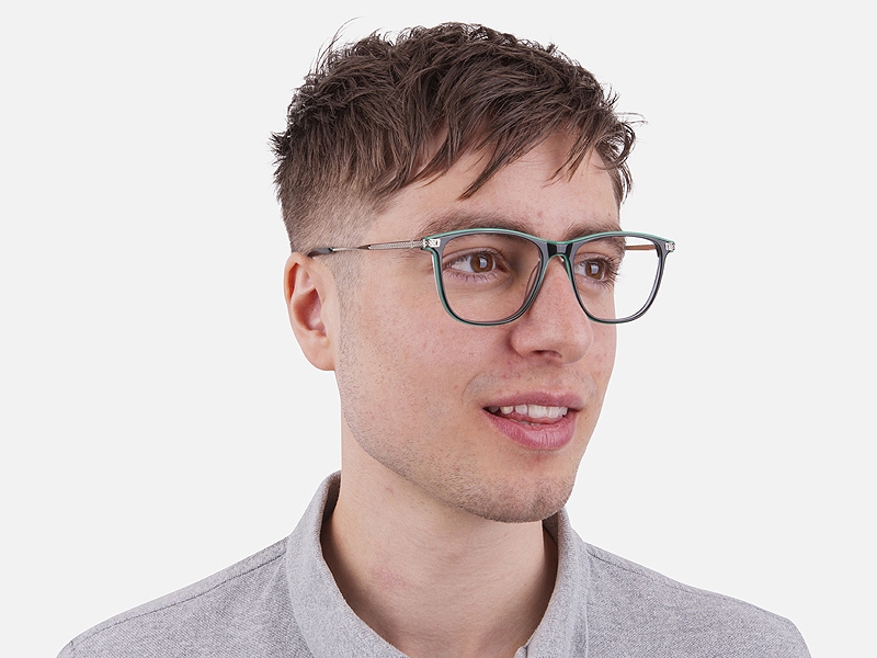 Geometric Black & Silver Frames