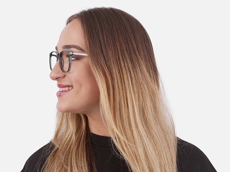 Geometric Black & Silver Frames
