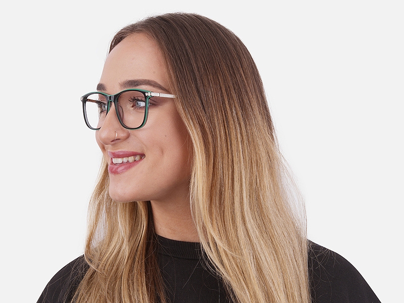 Geometric Black & Silver Frames