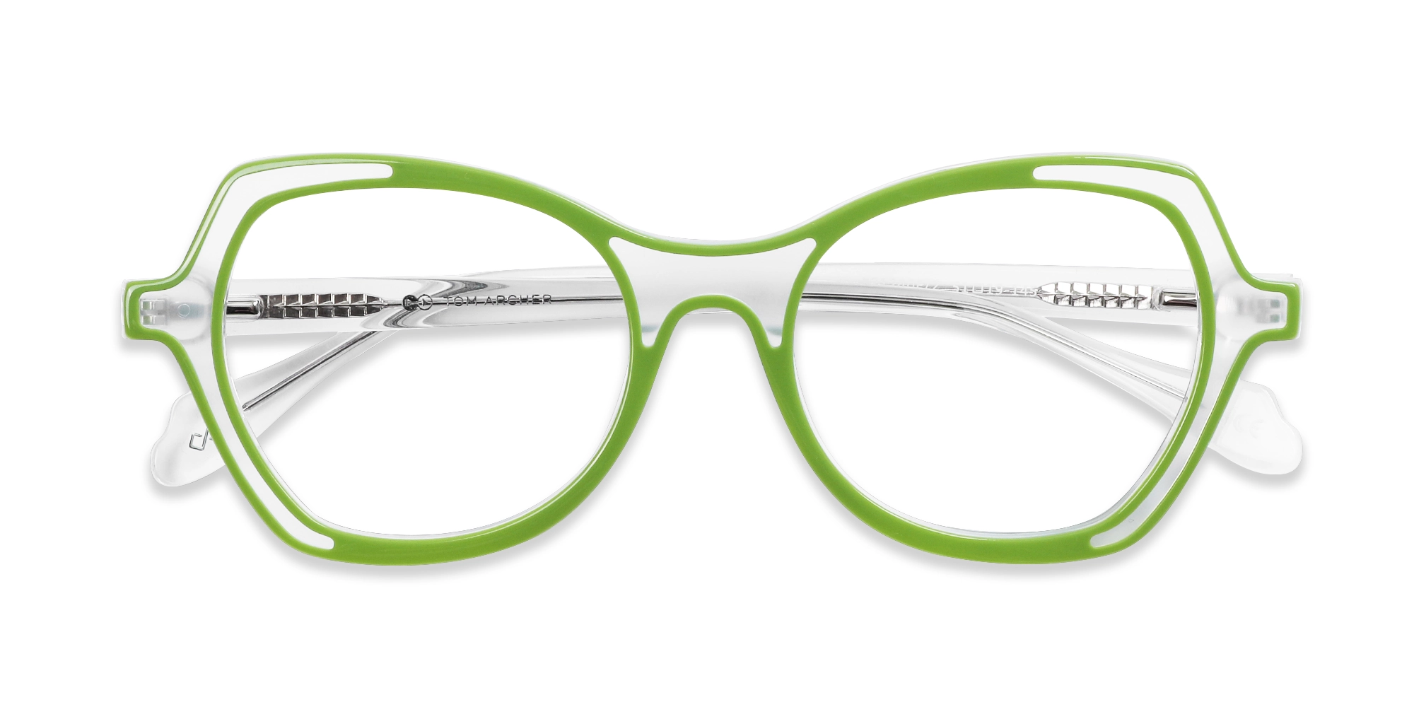 Green & Matte Clear Butterfly Glasses-1