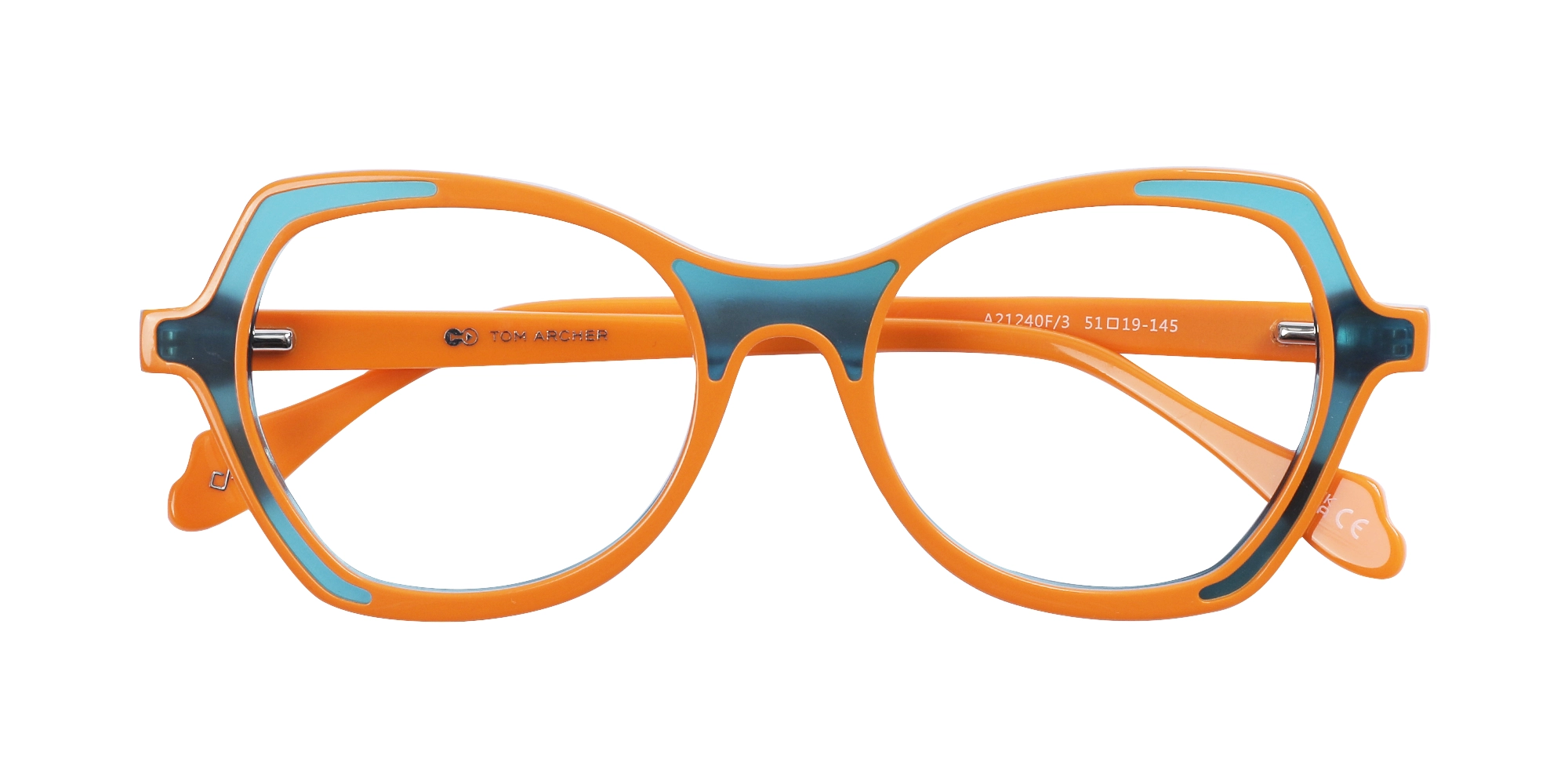 Orange & Matte Crystal Blue Butterfly Glasses-1