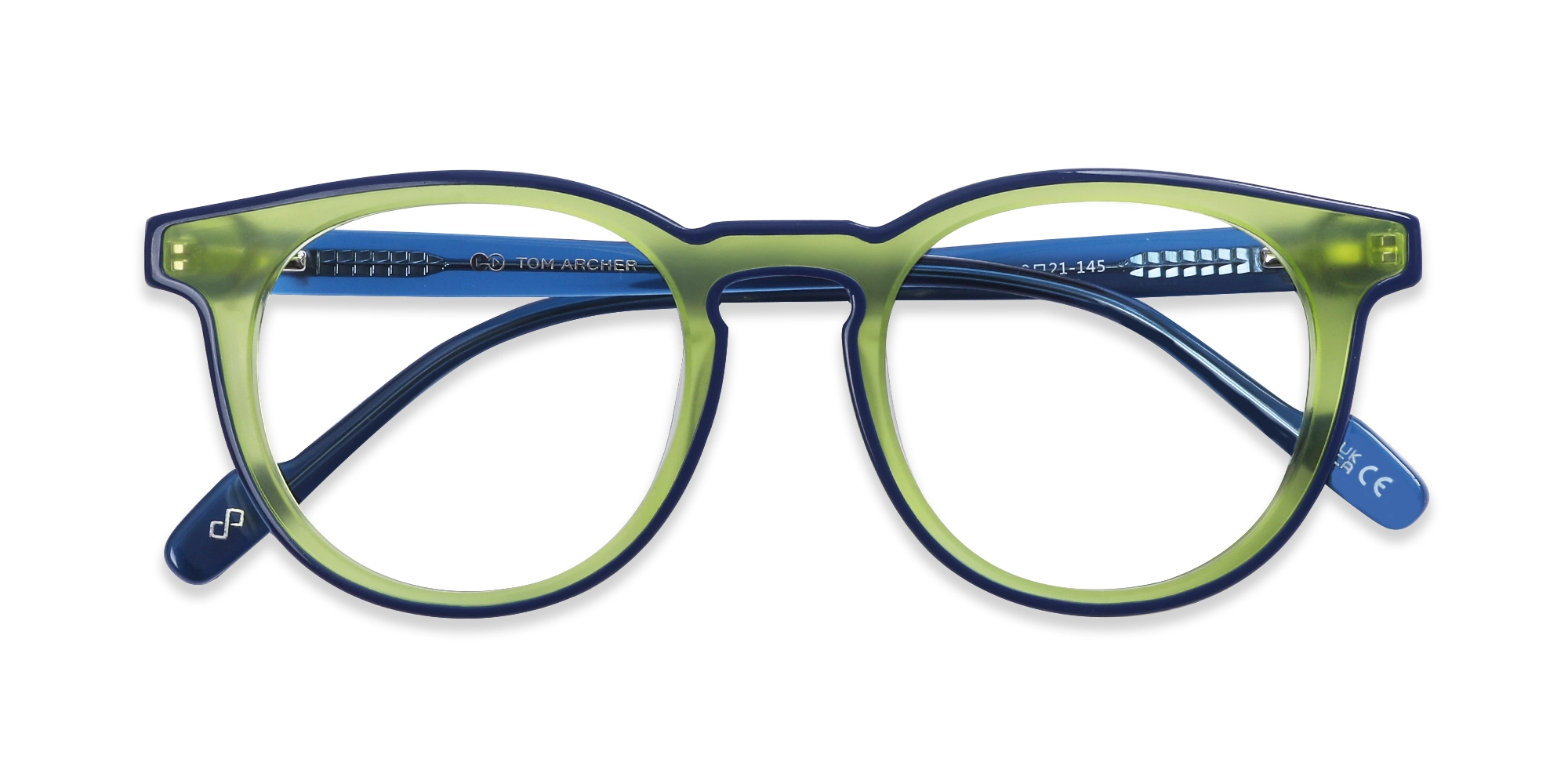 Tea Green & Blue Round Acetate Glasses-1