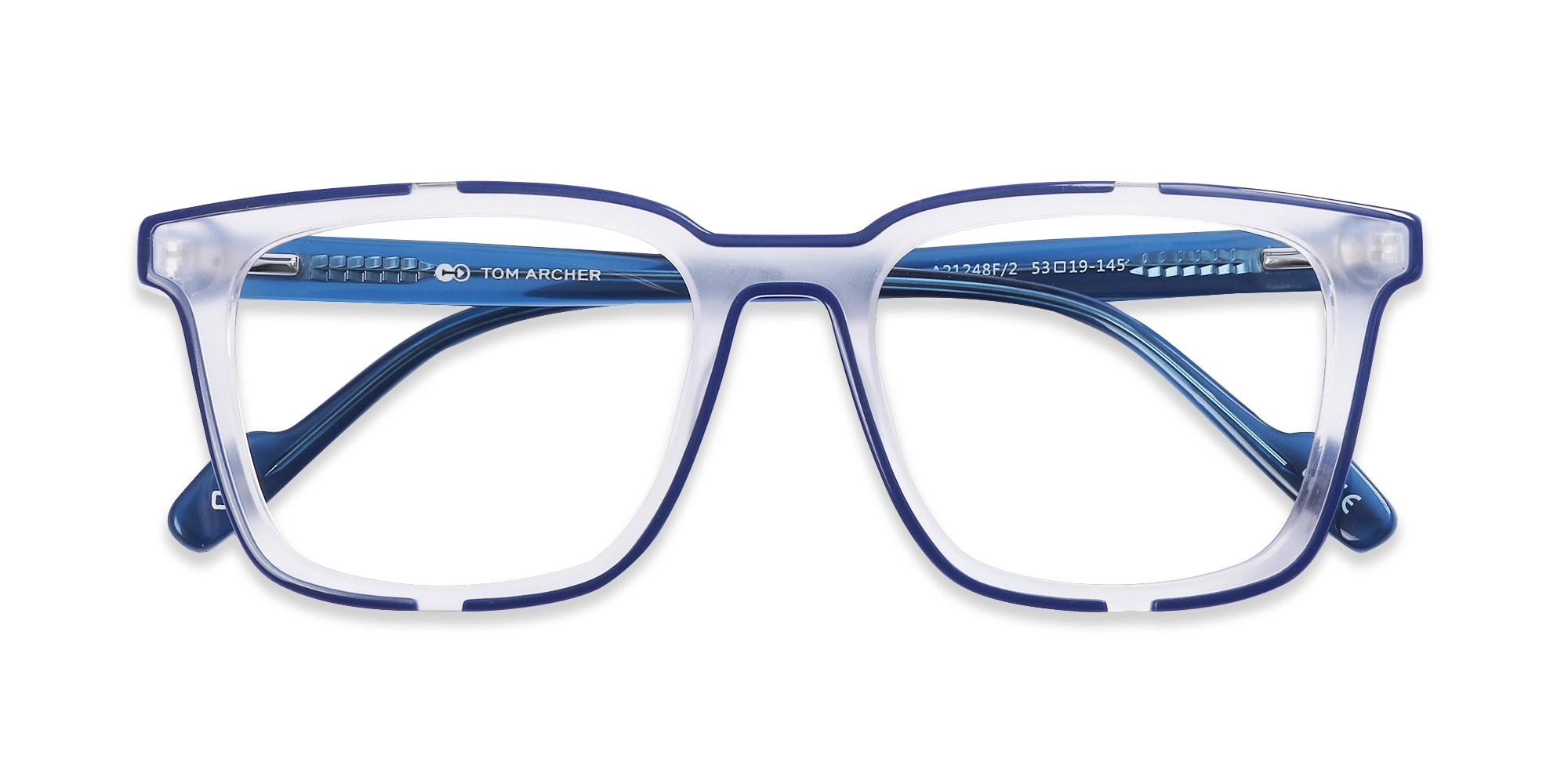 White And Blue Square Glasses-1