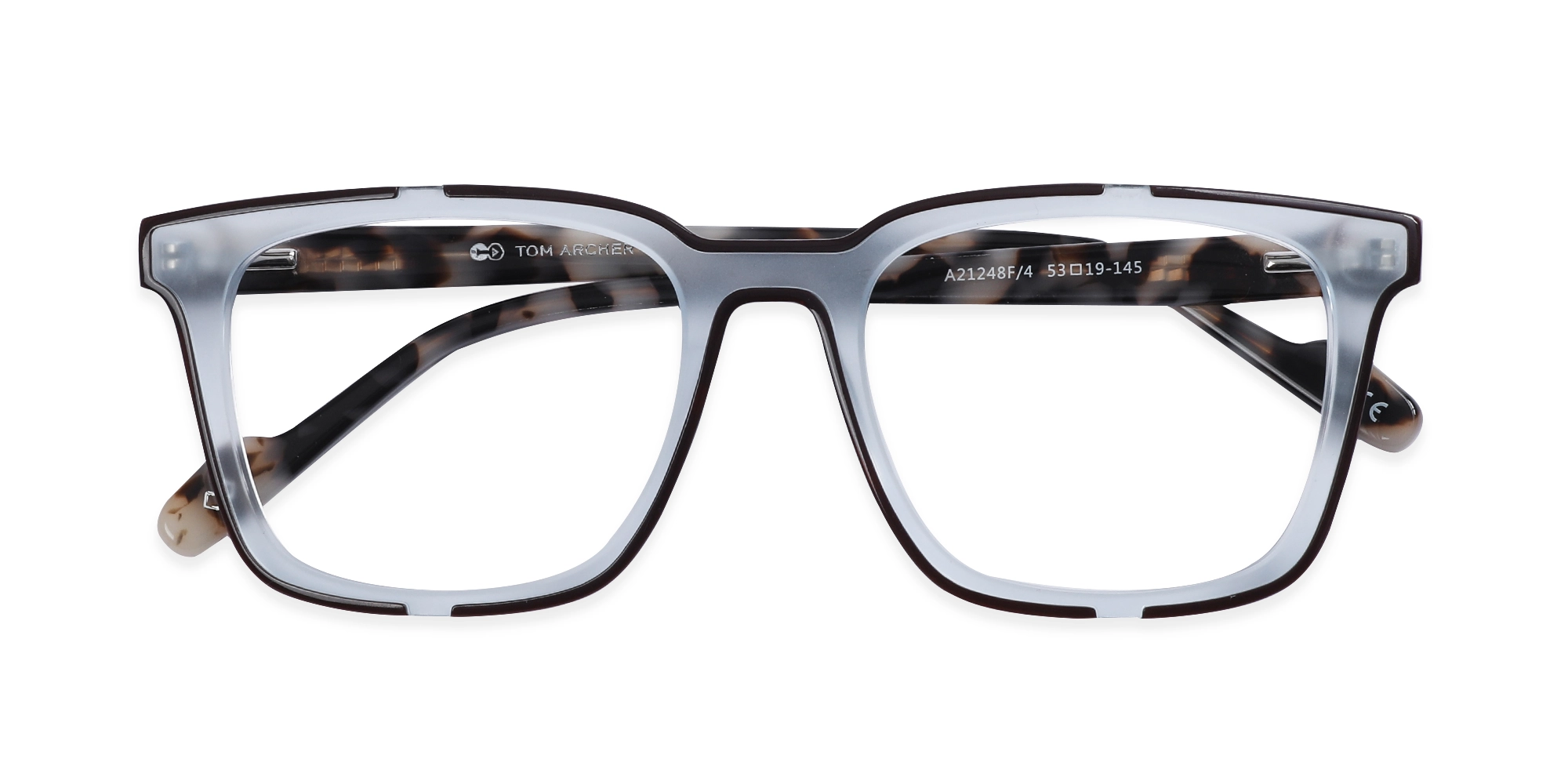 Grey And Brown Acetate Square Eyeglasses-1