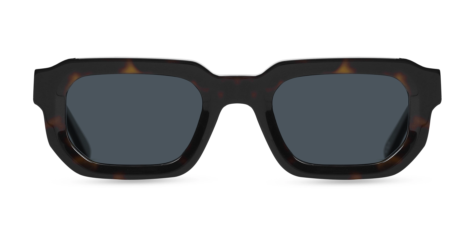 Dark Tortoise Rectangle Acetate Sunglasses-1