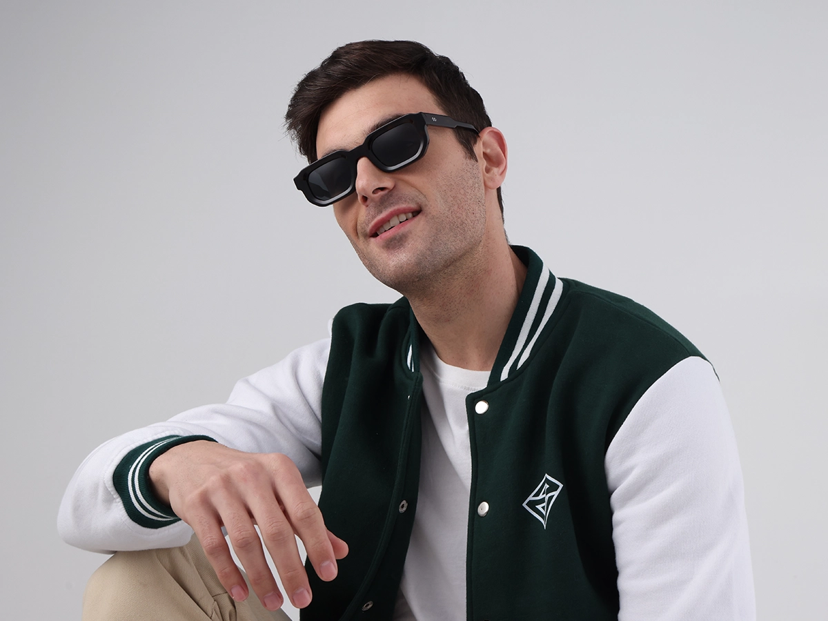 Dark Tortoise Rectangle Acetate Sunglasses-1