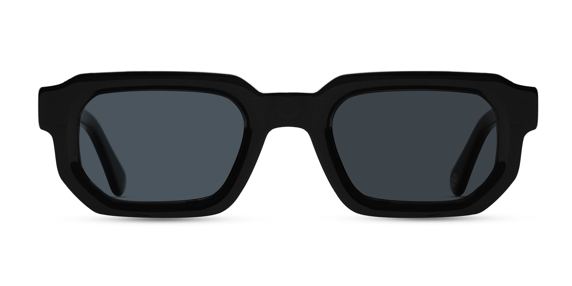 Black Rectangle Acetate Full Rim Sunglasses-1
