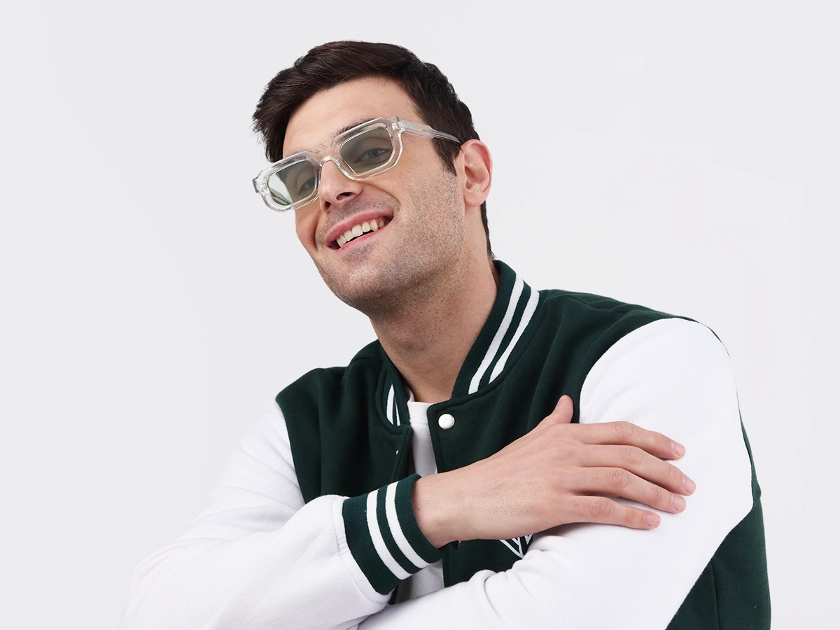 Crystal Clear Rectangle Full Rim Sunglasses-1