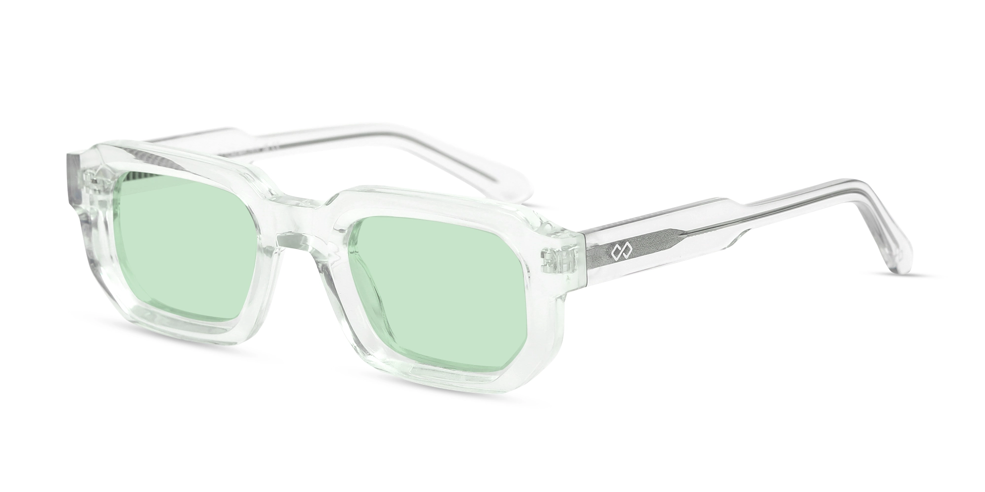 Crystal Clear Rectangle Full Rim Sunglasses-1