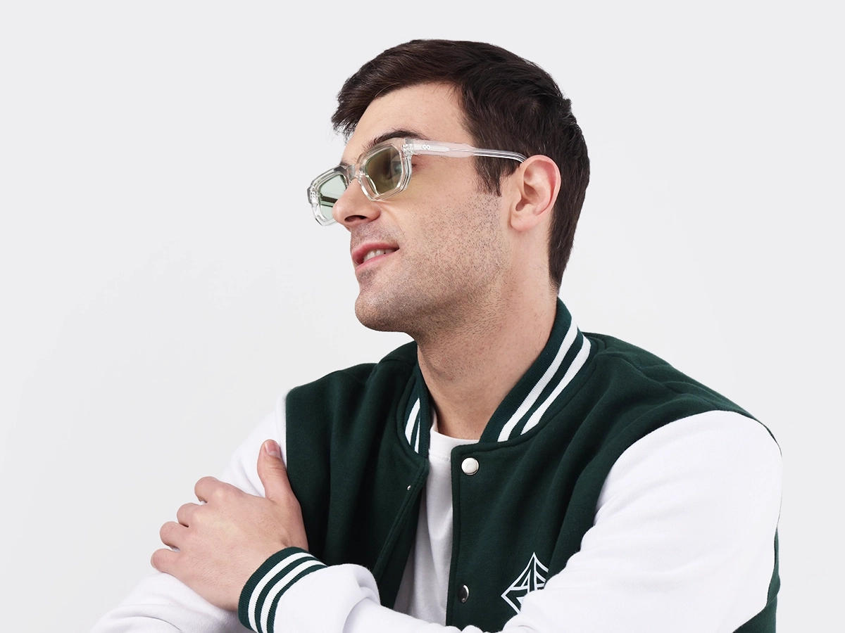 Crystal Clear Rectangle Full Rim Sunglasses-1