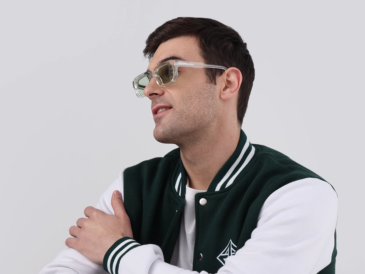 Crystal Clear Rectangle Full Rim Sunglasses-1