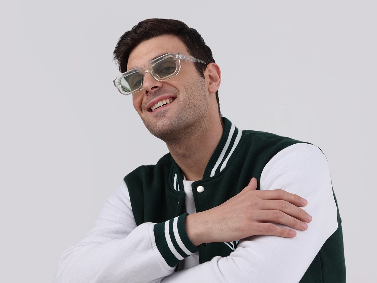 Crystal Clear Rectangle Full Rim Sunglasses-1