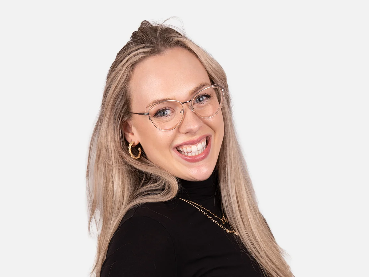 Crystal Beige Cat Eye Glasses-1