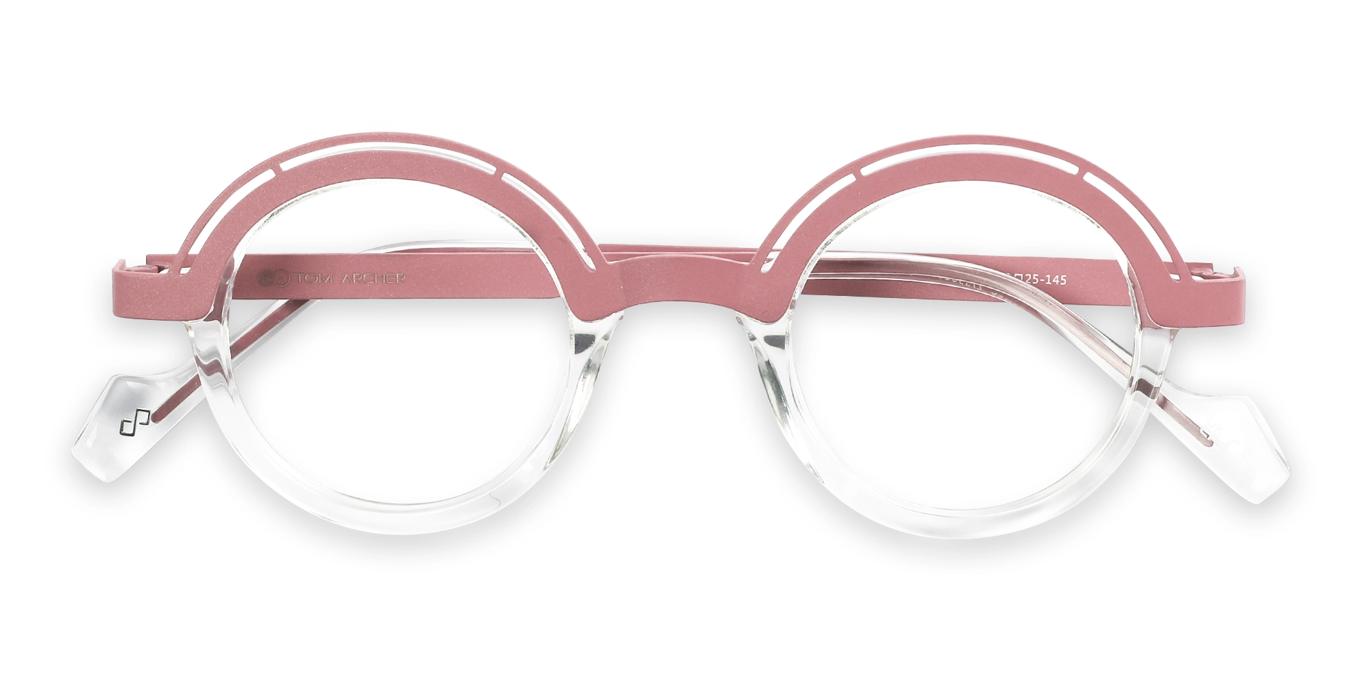 Crystal Clear Pink Round Eyeglasses 1