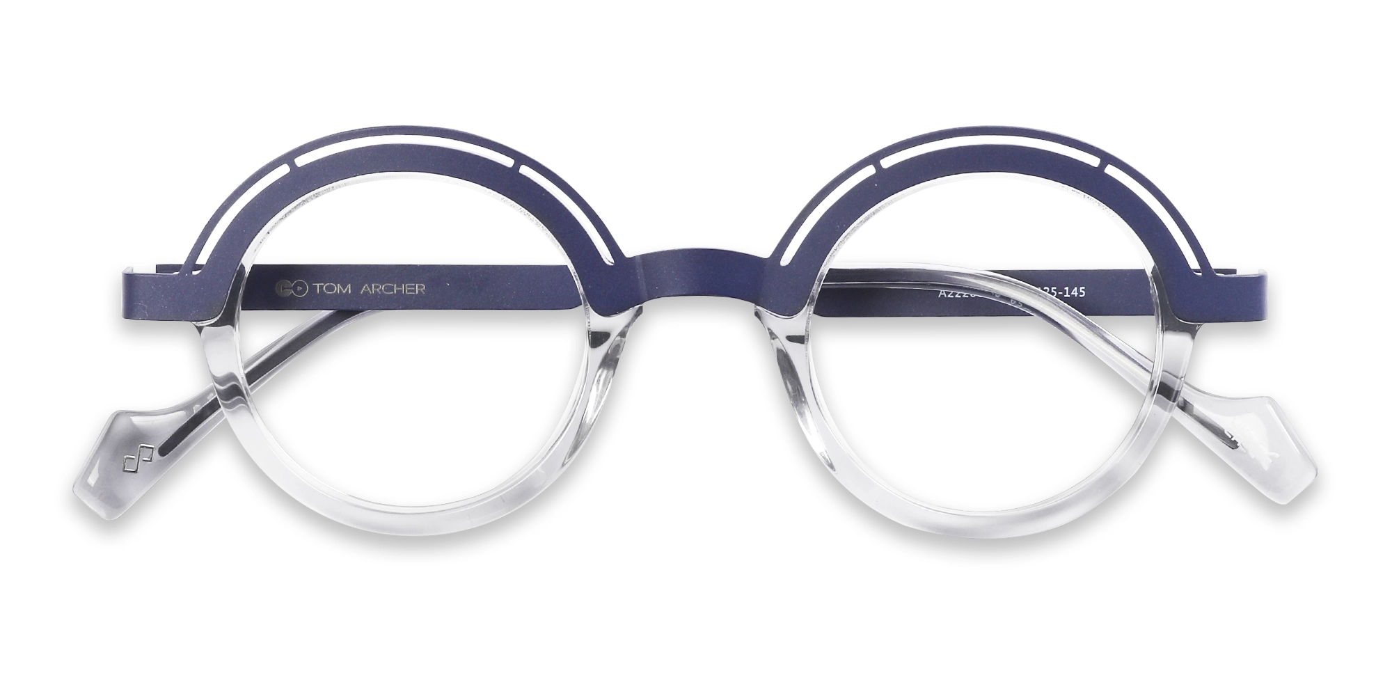 Crystal Clear Denim Blue Glasses 1