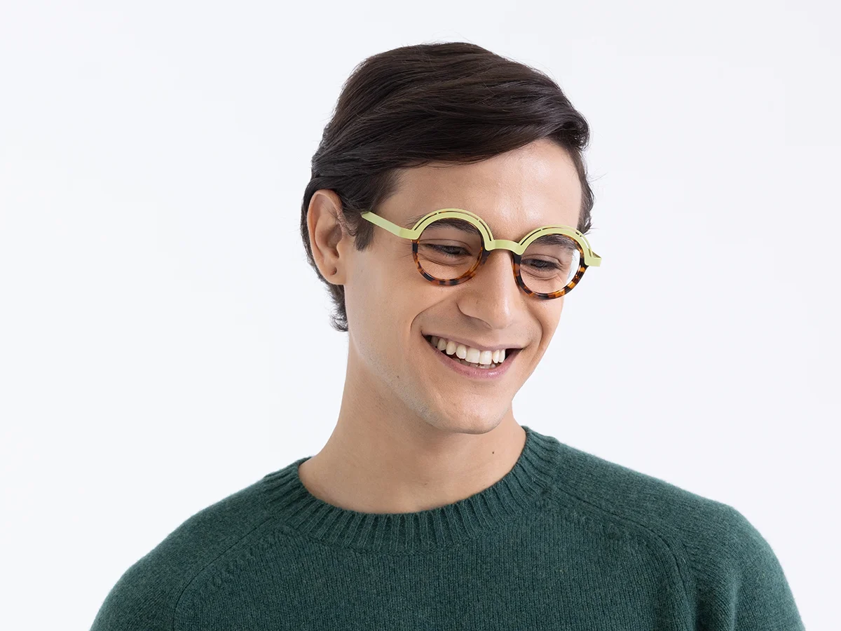  Pastel Green & Tortoise Round Glasses 1