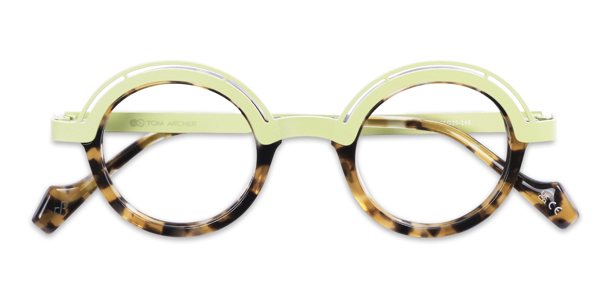  Pastel Green & Tortoise Round Glasses 1