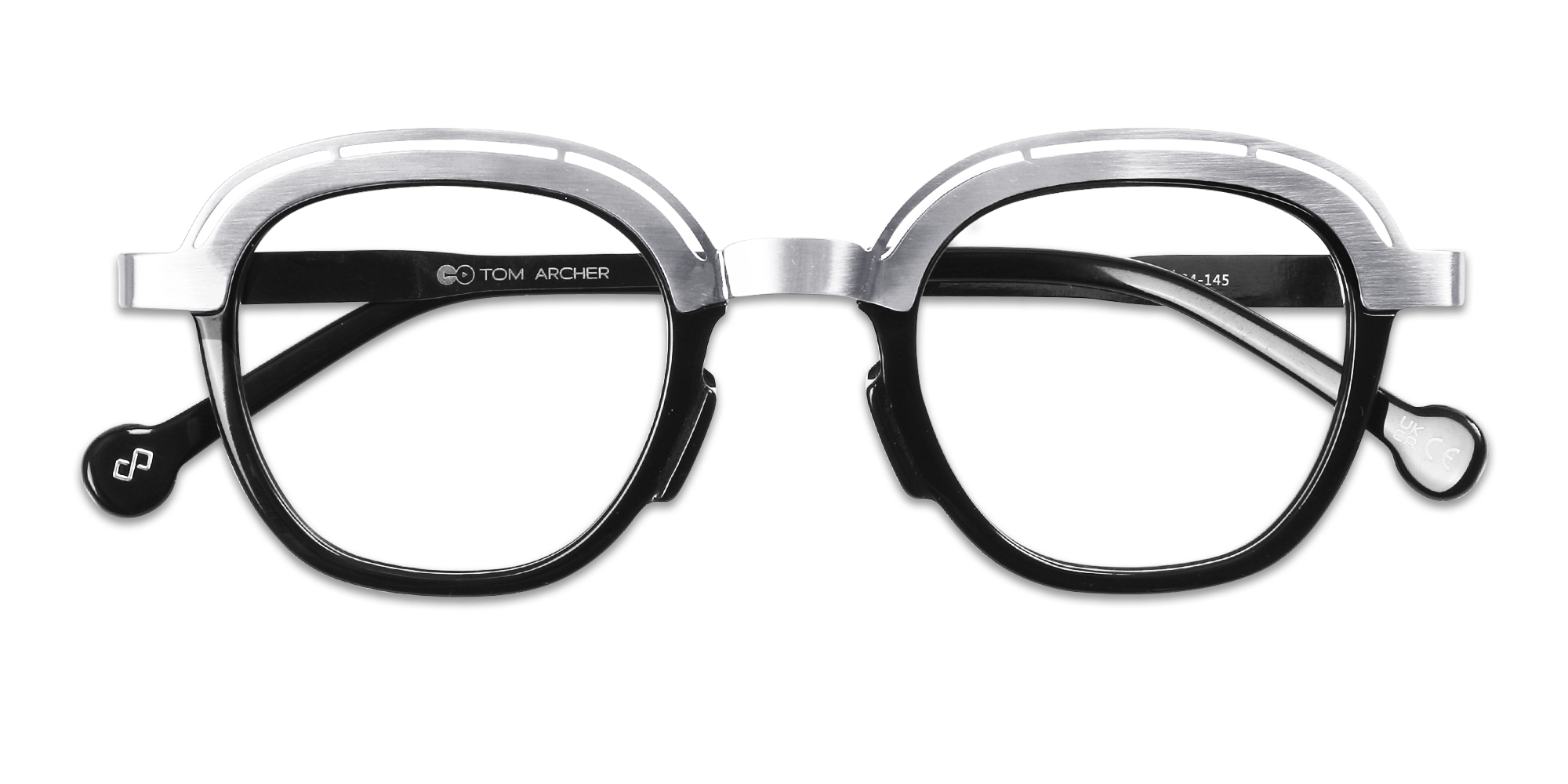 Silver & Black Square Eyeglasses 1