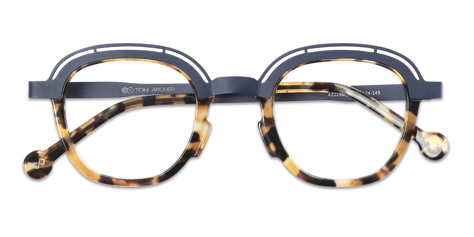  Denim Blue & Tortoise Square Eyeglasses 1