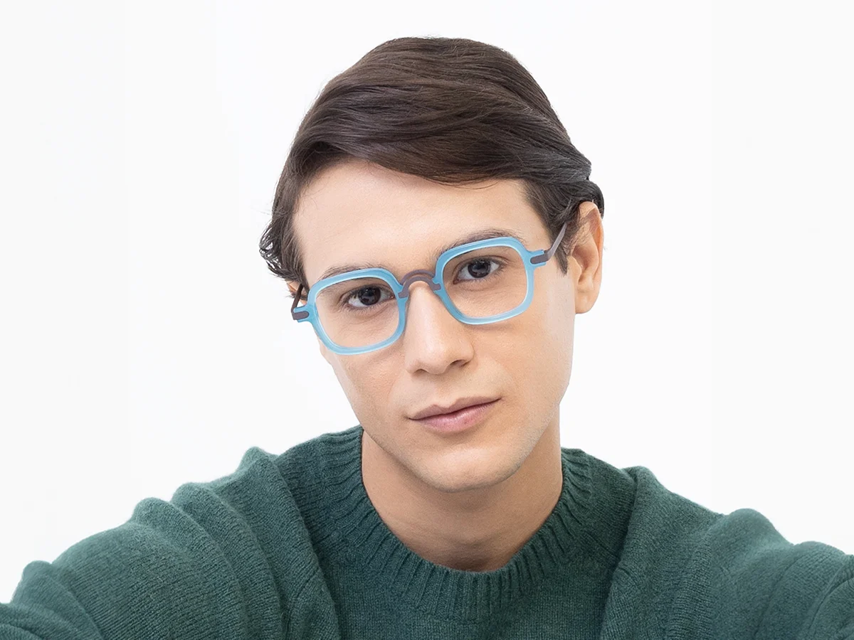 Blue Square Glasses Frame 1