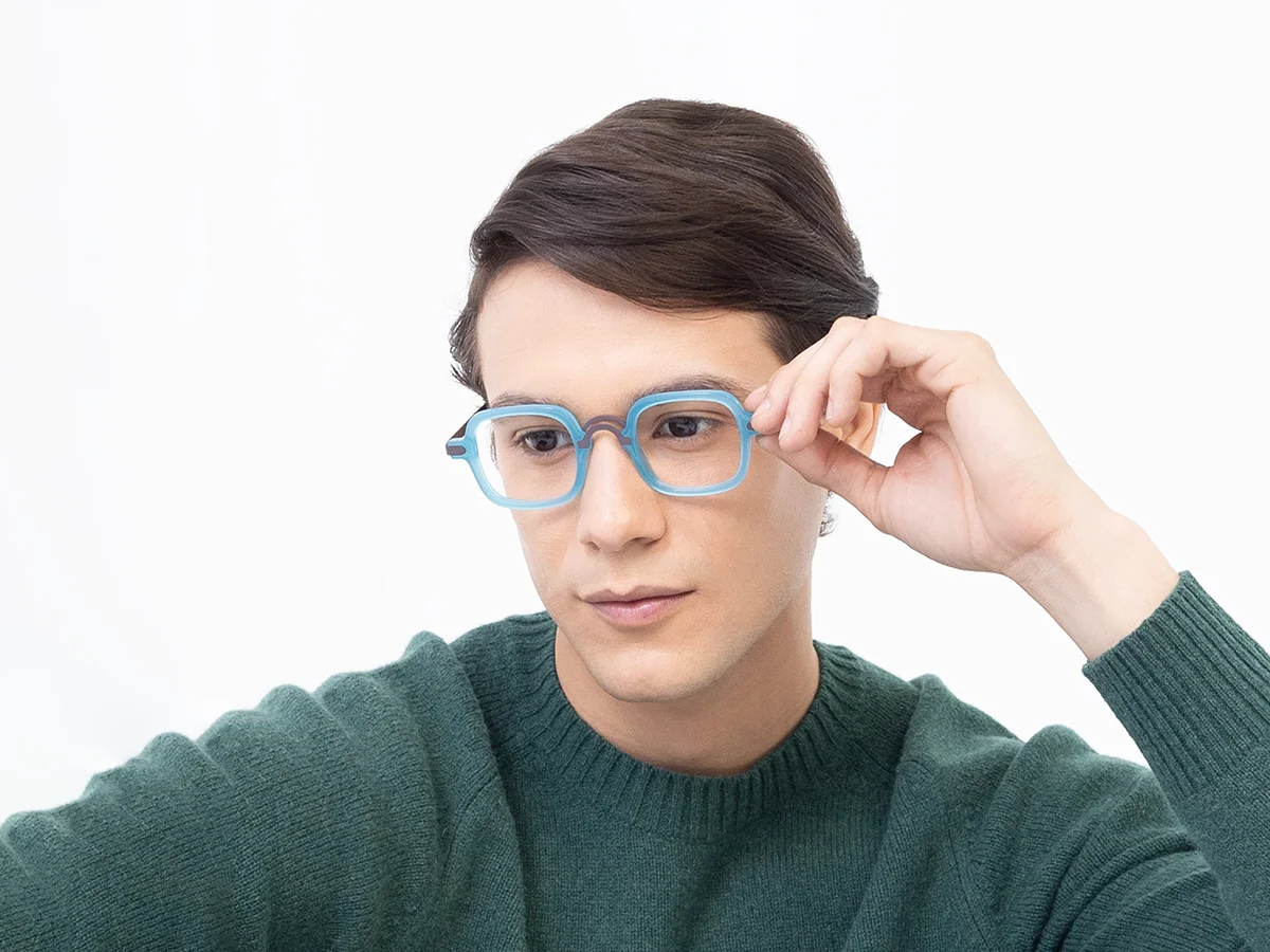 Blue Square Glasses Frame 1