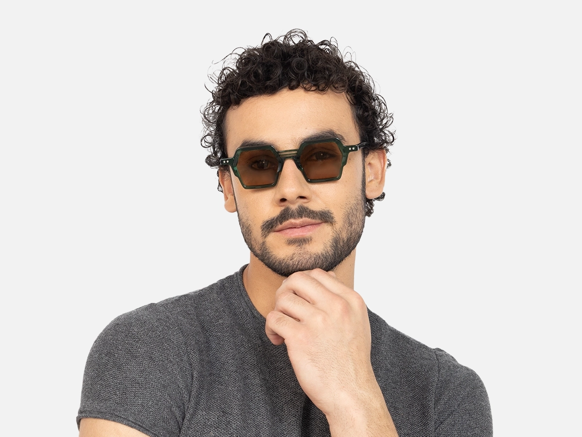 Green Frame Sunglasses-1