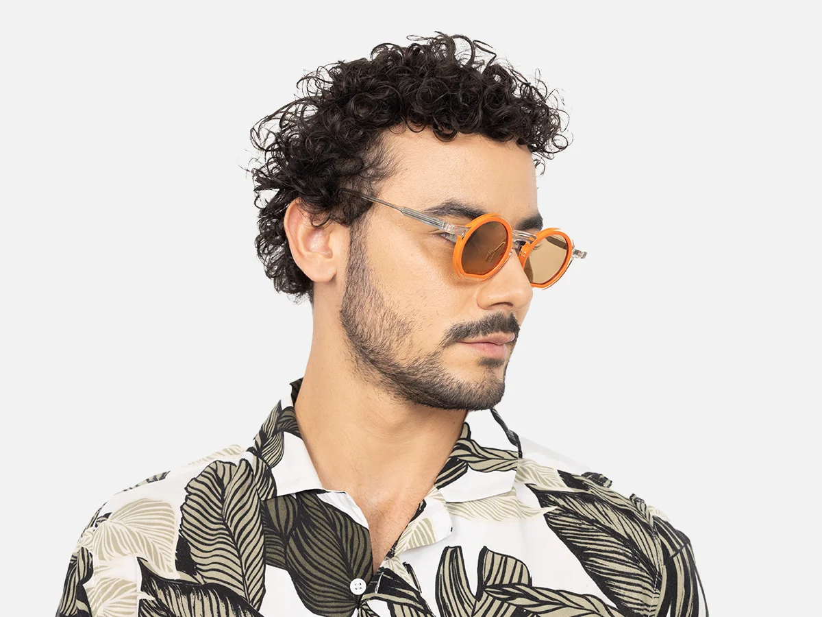 Orange Round Sunglasses-1