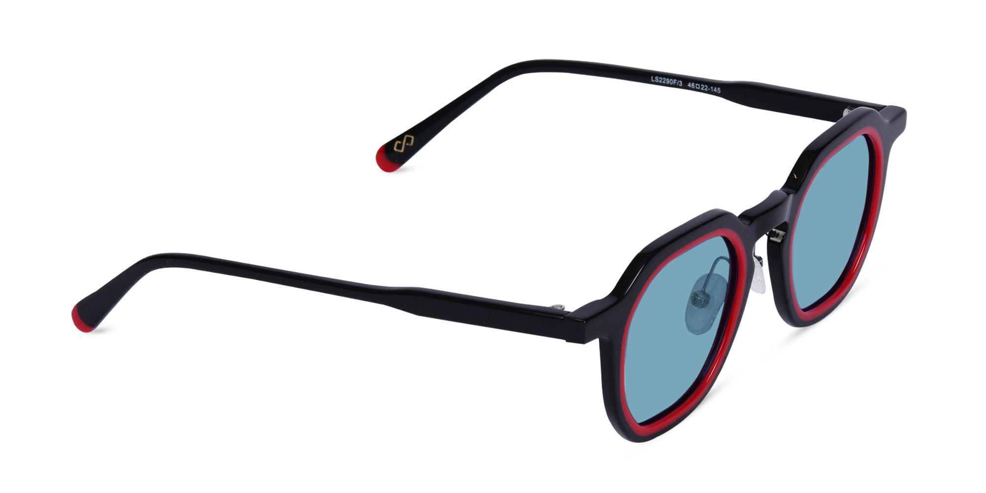 Black Geometric Frame Sunglasses-1