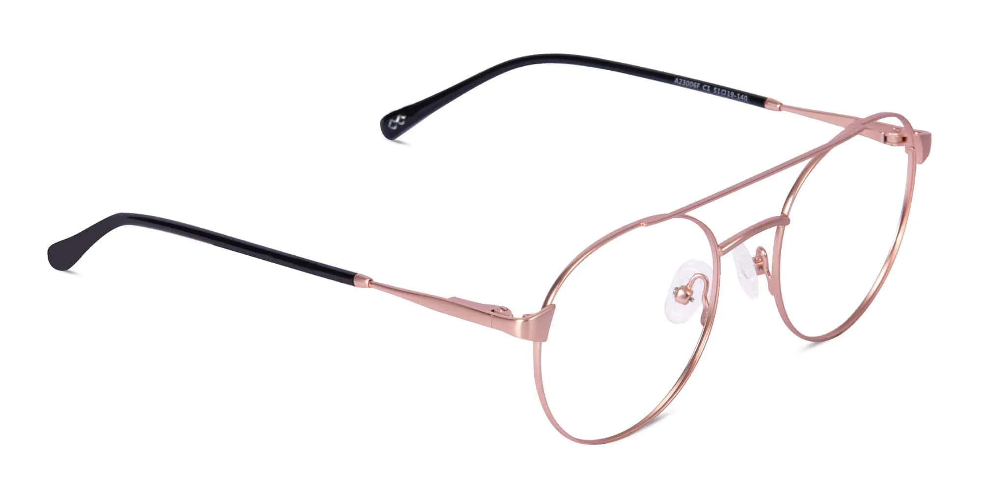 Matte Rose Gold Pilot Glasses Frames-2