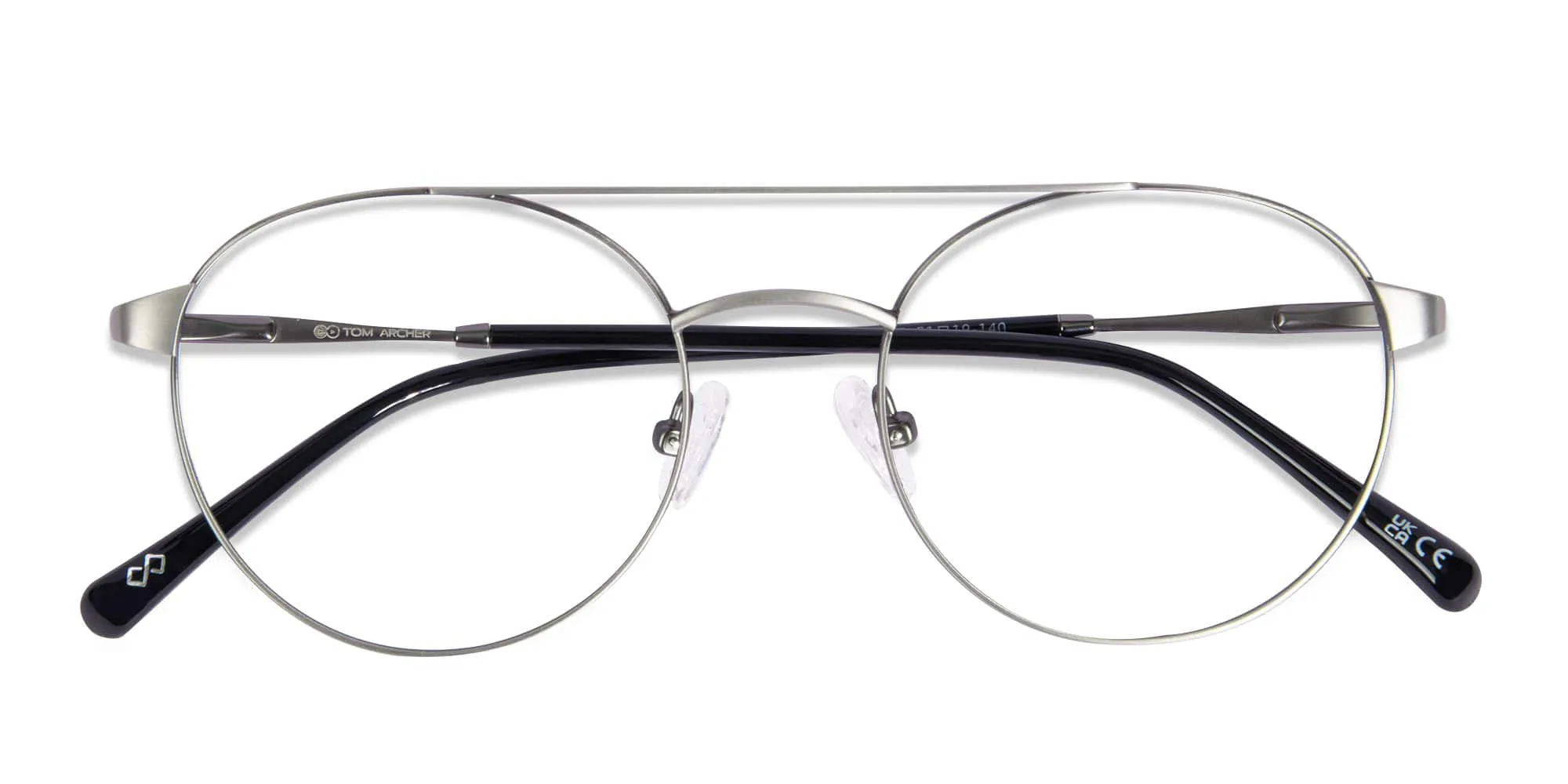 Matte Silver Metal Eyeglass Frames-2