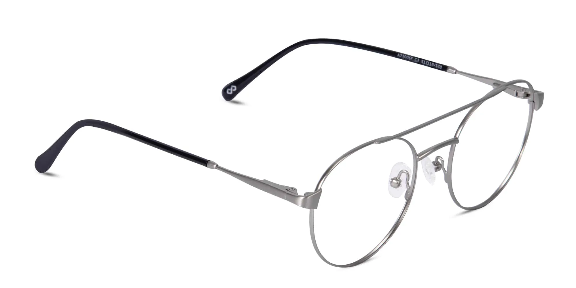 Matte Silver Metal Eyeglass Frames-2